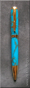 Turquoise & Gold Twist Pen Turquoise & Gold Twist Pen